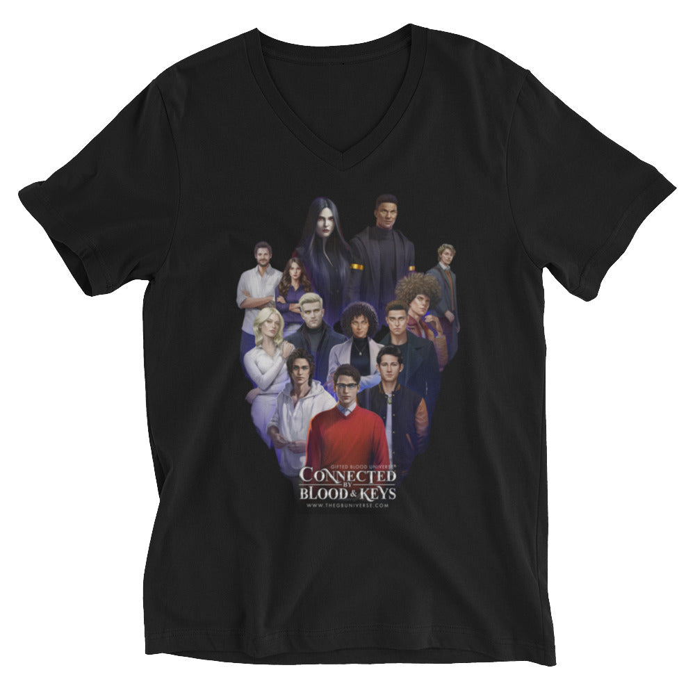 Cast of Connected by Blood & Keys | Unisex Short Sleeve V-Neck T-Shirt